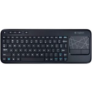 Logitech Black Wireless K400R USB compact Keyboard, 3.5 inch Integrated Touchpad